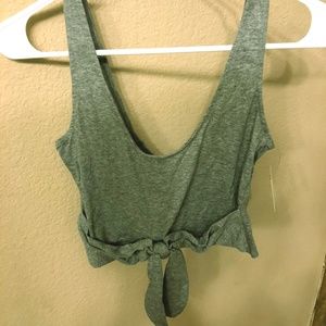 Grey T-shirt Crop Top Size XS